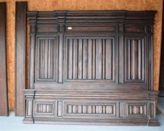 Monumental Old World Style King Size Tall Back Bed