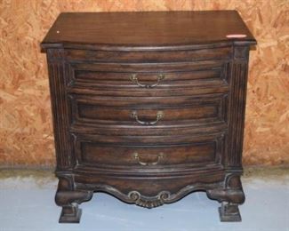 Carved Designer 3 Drawer Nightstand