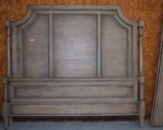 Washed Shabby Chic Old World King Size Bed