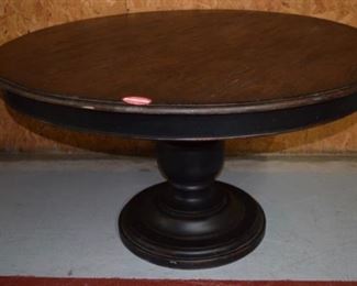 Round Reclaimed Black Base Pedestal Dining Table