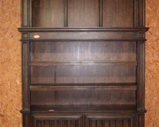 Oak Linen Fold Arch Top Bookcase