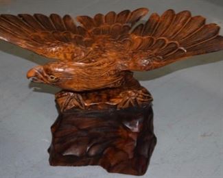 Pair of Carved Wood Eagles