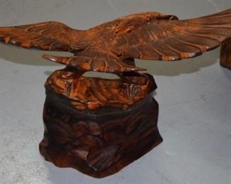 Pair of Carved Wood Eagles
