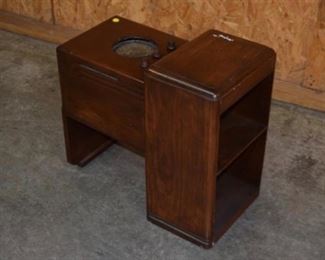 Rare Unusual Zenith Radio Bookcase Table