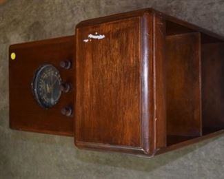 Rare Unusual Zenith Radio Bookcase Table