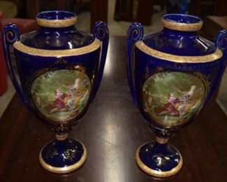 Hand Painted Mantle Vases