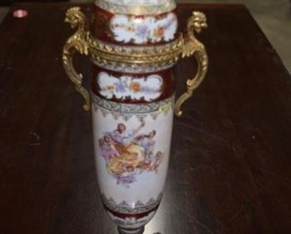 Seaves Style Bronze Mounted Covered Vase