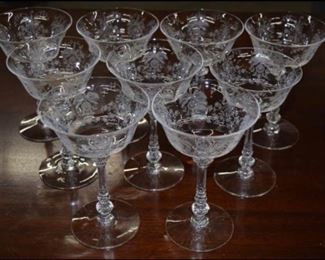 Heisey Orchid Champagne Glasses