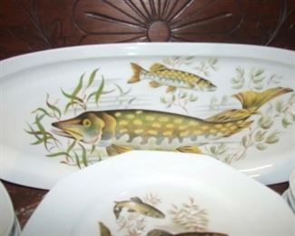 17 Piece Fish Plate Set Limoges