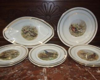 8 Piece Game Plates Limoges