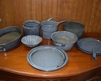 Group of Gray Granite Ware