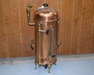 Large Copper & Brass Warming Pot