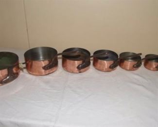 6 Copper Sauce Pans