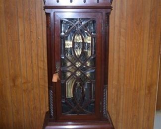 Close up of beveled glass door 