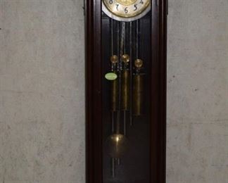 Colonial Mahogany 5 Tube Grand Father Clock
