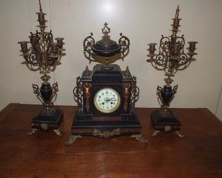 Napoleon III 3 Piece Clock Set