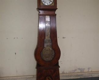 Pine French Banjo Shaped Long Case Clock