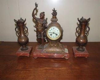 Napoleon III 3 Piece Clock Set