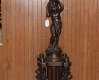 Karpen Solid Mahogany Figural Floor Lamp