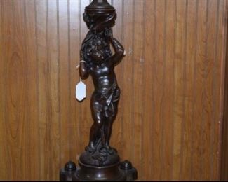 Karpen Solid Mahogany Figural Floor Lamp