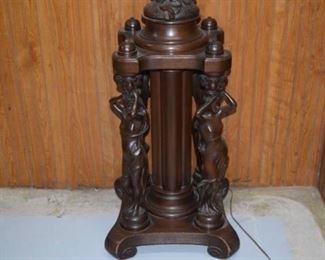 Karpen Solid Mahogany Figural Floor Lamp