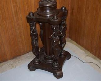 Karpen Solid Mahogany Figural Floor Lamp