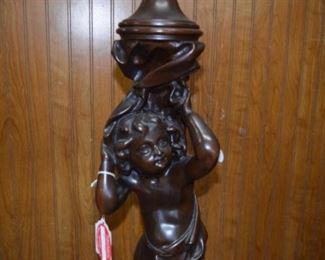 Karpen Solid Mahogany Figural Floor Lamp