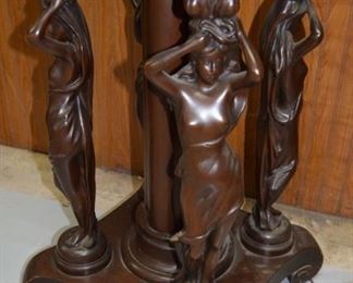 Karpen Solid Mahogany Figural Floor Lamp
