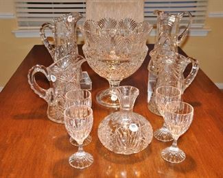 Wonderful selection of vintage cut crystal and glass; many are APB