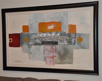 Abstract Art by Moshe Leider, acrylic on canvas 59”w x 39”h