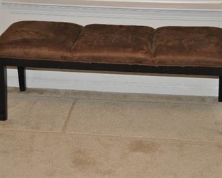 Faux brown suede bench, 48"W x 16"D x 18"H
