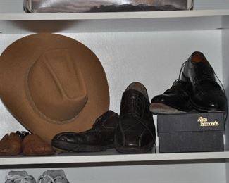 Stentson hat shown with Allen Edmunds, Mephisto and New Balance size 13 shoes