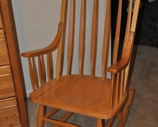 Oak spindle rocking chair