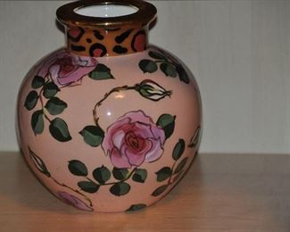 Droll Designs ceramic hand painted vase