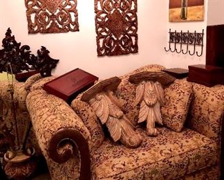 Supersized, fabulous chair and a half with beautiful fabric. So comfy you may want to take a nap!