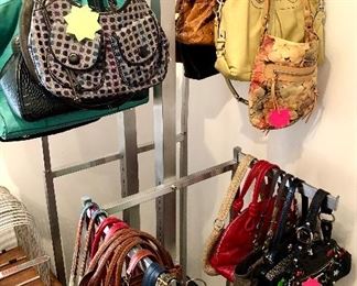 A hug lot of designer handbas in immaculate condition. High fashion makers include Coach, Isabella Fiore, Brighton, Talbots, Brahman and more. Excellent prices for resale!