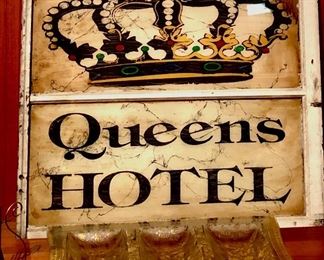 Really fabulous and funky vintage decor makes a big statement. Antique wood frame with a glass front. Fit for a queen!