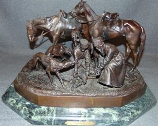 Nicolas Liberich 'Hunting Party' Bronze C. F. Woerffel
