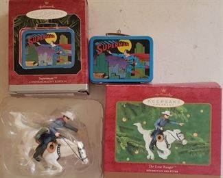 Superman and Lone Ranger ornaments