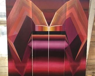 Original art by Allene Mathews
3 piece combination
A painting of stained glass and cross