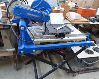 Superior ceramic tile saw, 10" blade, 2 HP motor, water pump, rolling cart
