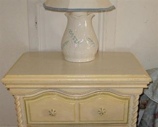 FRENCH PROVENCIAL NIGHT STAND - WE HAVE THE MATCHING DESK & CHEST WITH BOOKCASE. SEE NEXT 2 PHOTOS