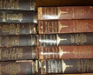 Two sets of Beacon Lights of History by John Lord, these are the 1886 sets.