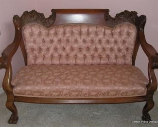 Gorgeous Renaissance Revival Sofa heavily carved on top sides