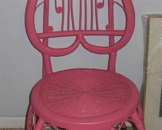 Pink Wicker Chair