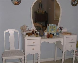 Dresser with Mirror, chair antique