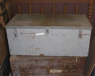 Metal and Wooden Antique trunks