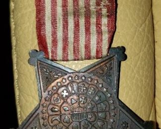 Obverse of GAR Medal 1866, Grand army of the Republic for Veterans of the Civil War