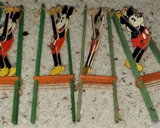 Mickey Mouse Trapeze Squeeze and flip Games from the 1930's