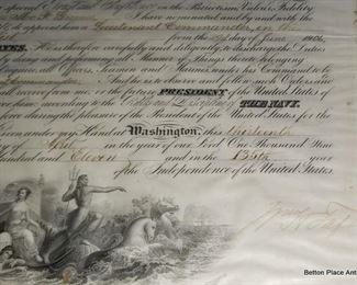 President Taft personally signed the James Grimes Lt Commander Commission in 1911